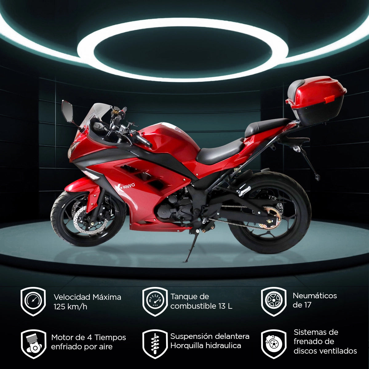 Motocicleta Kiwo Fuji 250 2025, color Rojo
