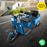 Kiwo, Triciclo Eléctrico para Pasajeros, Modelo BTY003, Color Azul