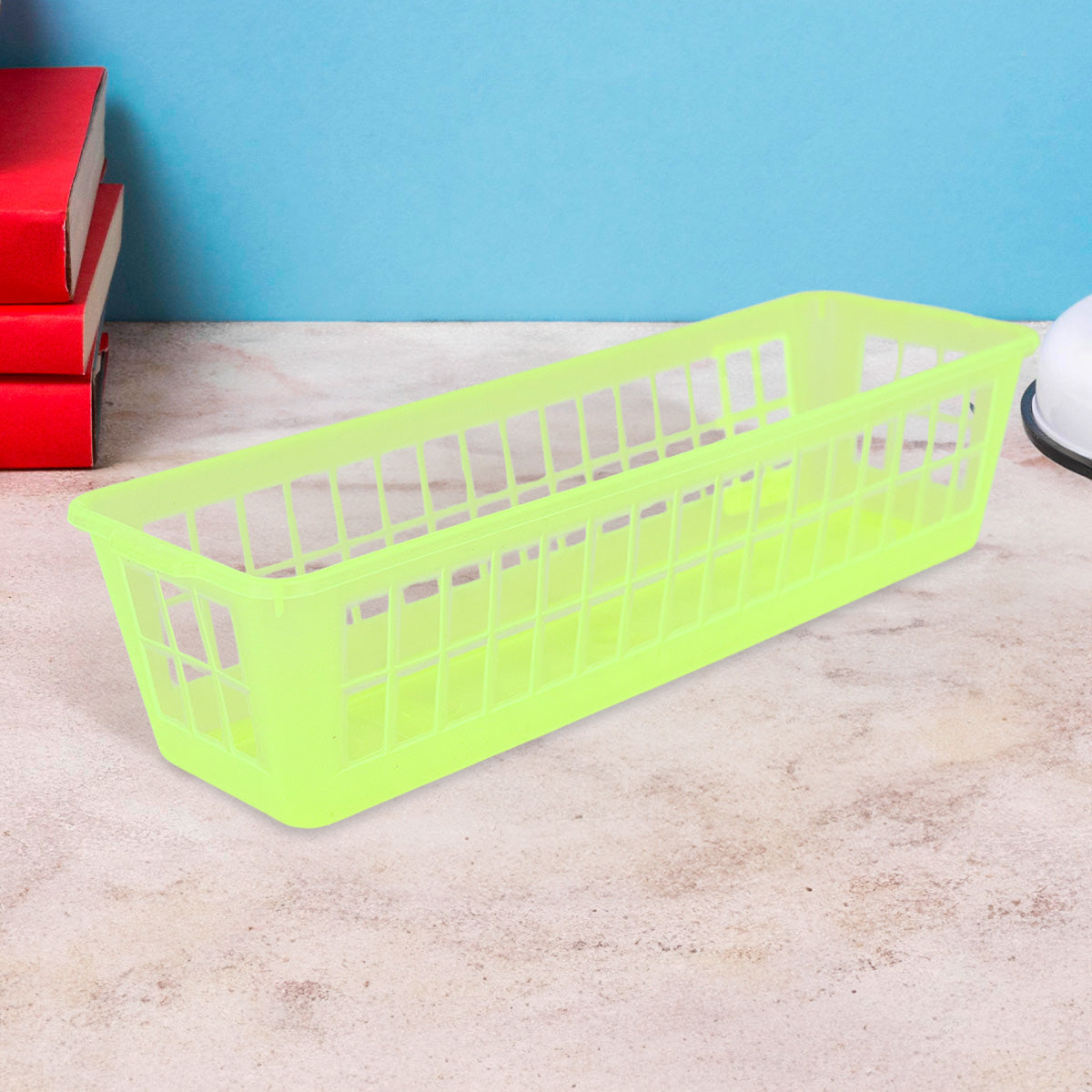 Organizador Calado Rectangular, Color Amarillo