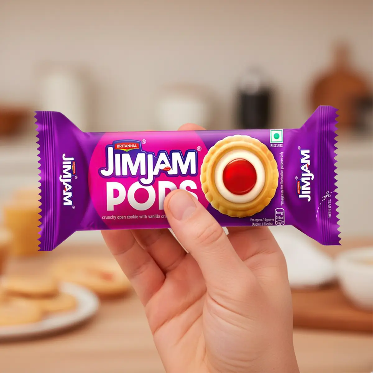 Galletas con Jalea, JimJam Pops, Britannia, 70 gr