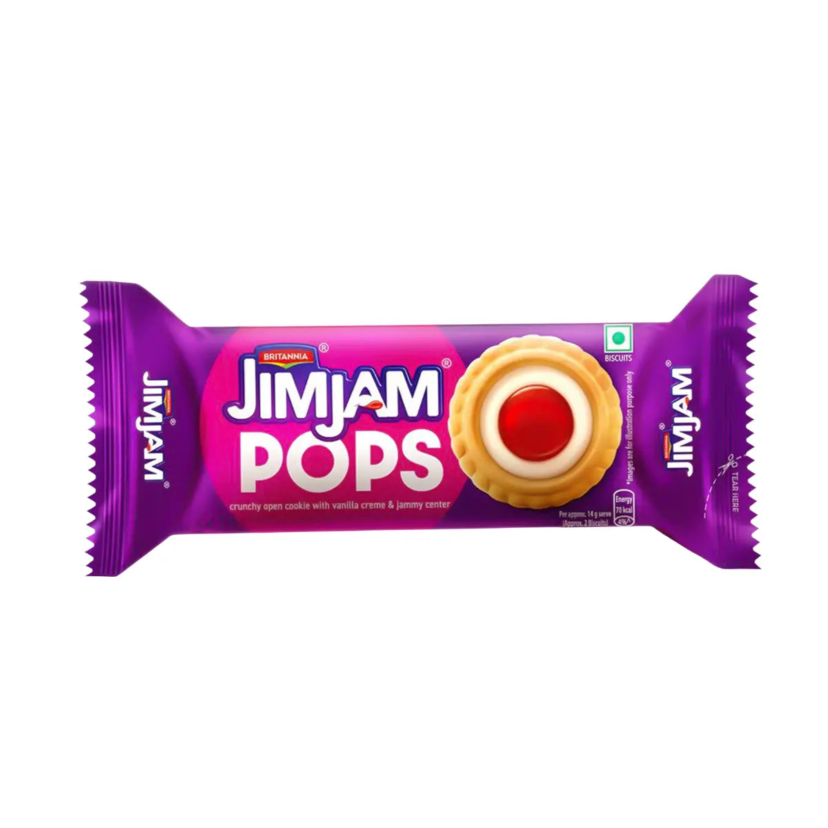 Galletas con Jalea, JimJam Pops, Britannia, 70 gr