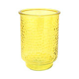 Florero Cilí­ndrico de Cristal color Amarillo, 10x15cm