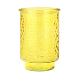 Florero Cilí­ndrico de Cristal color Amarillo, 10x15cm