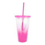 Vaso de Plástico con Tapa, color Fucsia