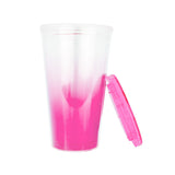 Vaso de Plástico con Tapa, color Fucsia