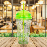 Vaso Decorado color Verde con Popote, 500ml