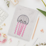 Libreta de Peluche con Diseño de Medusa, color Blanco