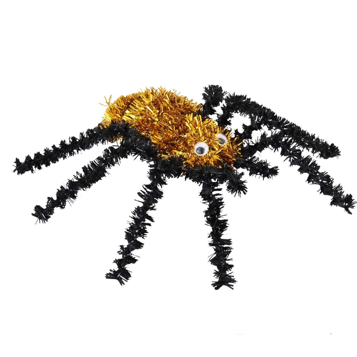 Araña, Tinsel, Color Negro y Dorado