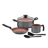Batería de Cocina Tramontina, color Gris Claro, 6pzas