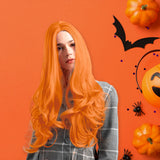 Peluca color Naranja con Ondas para Disfraz
