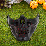 Máscara color Negro con Rojo de Medio Rostro para Halloween