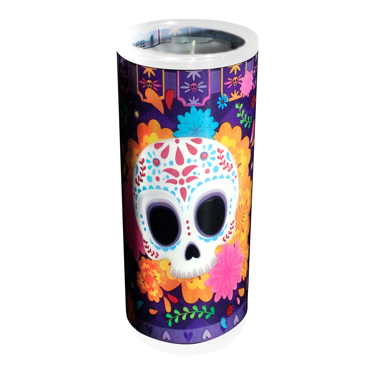 Veladora con Diseño de Calavera para Dí­a de Muertos