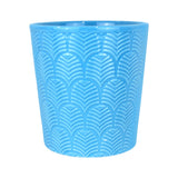 Maceta con Diseño Textura, Cerámica, Color Azul