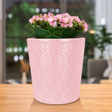Maceta con Diseño Textura, Cerámica, Color Rosa