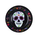 Plato con Diseño de Calavera de Azúcar color Negro