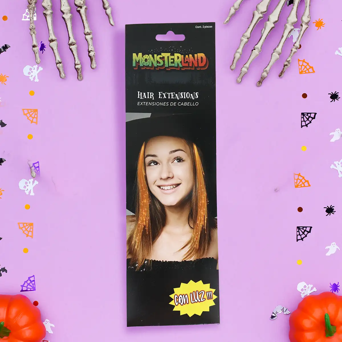 Extensiones de Cabello color Naranja con Luz