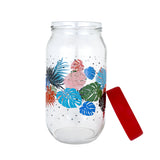 Frasco de Cristal con Tapa color Rojo 690ml