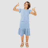 Conjunto de Blusa con Falda para Niña, color Azul