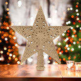 Estrella de Árbol, Glitter, Color Dorado