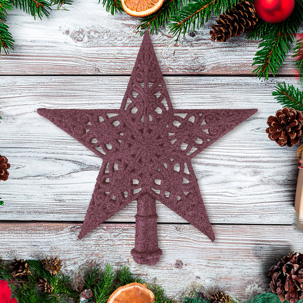 Estrella, Punta de Árbol de Navidad, Color Rosa