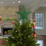 Estrella Brillante, Color Verde, Punta de Árbol de Navidad