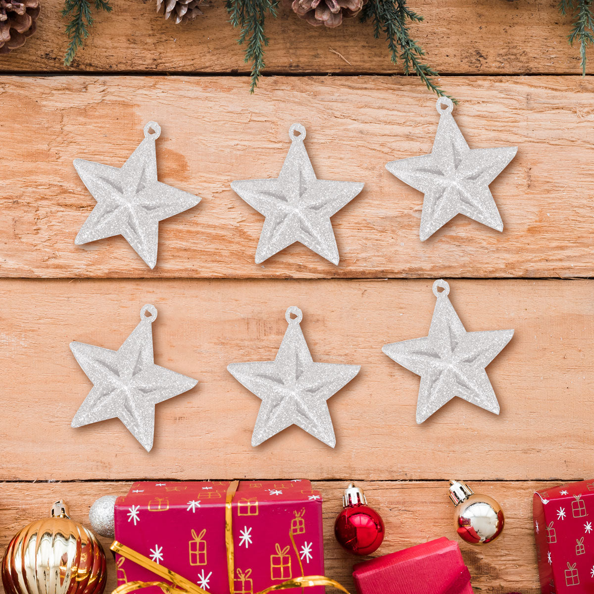 Mini Estrellas Navideñas color Blanco