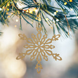 Copo de Nieve, Ornamento Jumbo con Glitter, Color Dorado