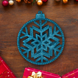 Copos de Nieve Decorativo con Diamantina color Azul