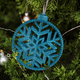 Copos de Nieve Decorativo con Diamantina color Azul