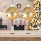 Esferas Navideñas con Glitter, Color Dorado, 2 pzas