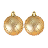 Esferas Navideñas con Glitter, Color Dorado, 2 pzas