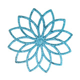 Ornamento en Forma de Flor, Color Azul, 4 pzas