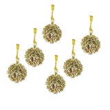 Mini Esferas Navideñas con Glitter, Color Oro, 6 pzas