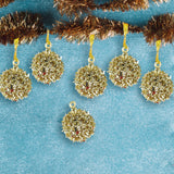 Mini Esferas Navideñas con Glitter, Color Oro, 6 pzas