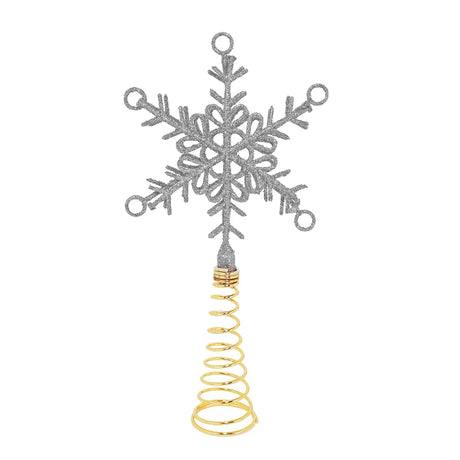 Copo de Nieve color Plata para Punta de Árbol de Navidad