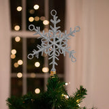 Copo de Nieve color Plata para Punta de Árbol de Navidad