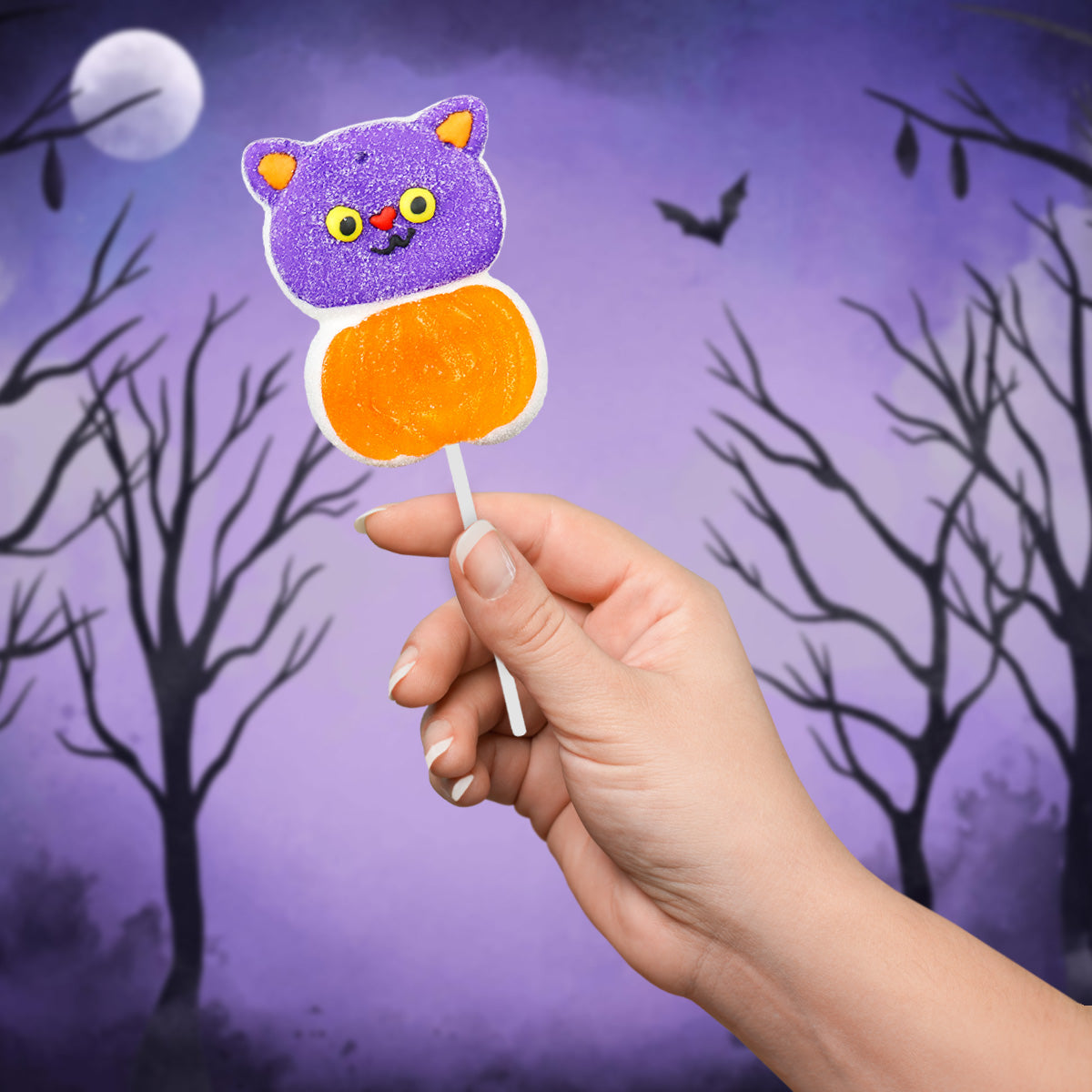 Gatito, Paleta de Malvaviscos, Halloween, Amos