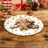 Plato de Melamina con Diseño de Árboles de Navidad