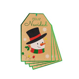 Gift Tags Navideños, Muñeco de Nieve, 8 pzas
