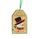 Gift Tags Navideños, Muñeco de Nieve, 8 pzas