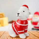 Perrito con Sombrero y Suéter Navideño, Cerámica