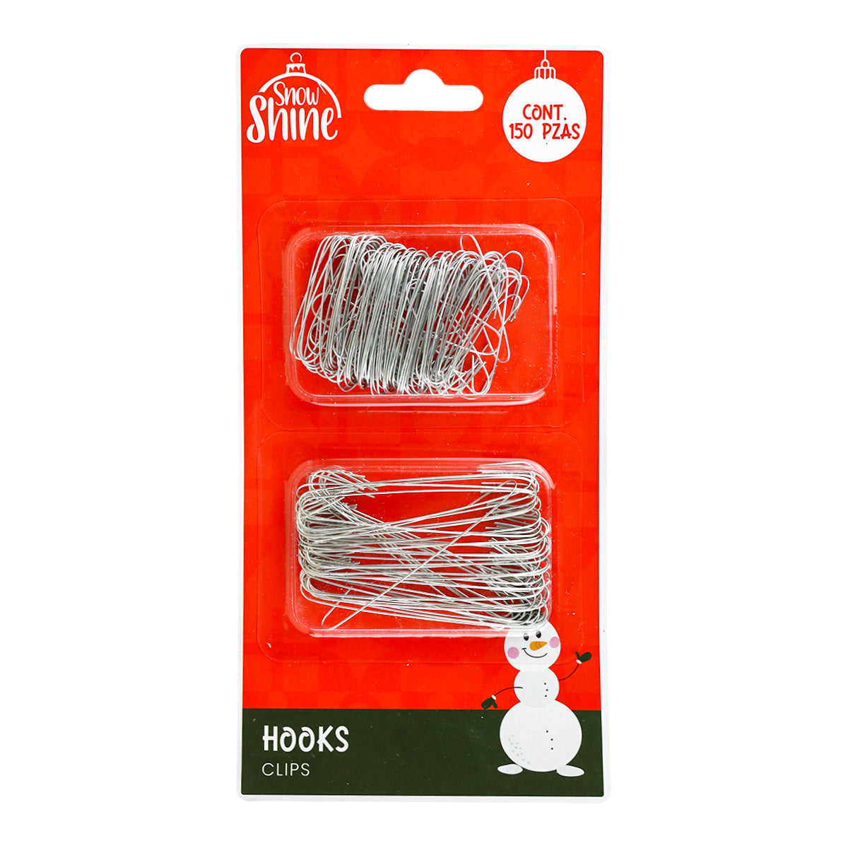 Set de Clips de Metal para Ornamentos Navideños, 150 pzas