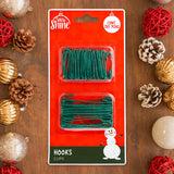 Set de Clips de Metal para Ornamentos Navideños, Color Verde, 150 pzas