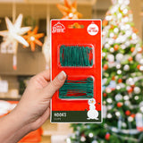 Set de Clips de Metal para Ornamentos Navideños, Color Verde, 150 pzas