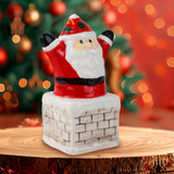Santa Claus Chimenea, Figura Decorativa de Cerámica, Color Rojo