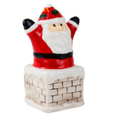 Santa Claus Chimenea, Figura Decorativa de Cerámica, Color Rojo