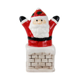 Santa Claus Chimenea, Figura Decorativa de Cerámica, Color Rojo