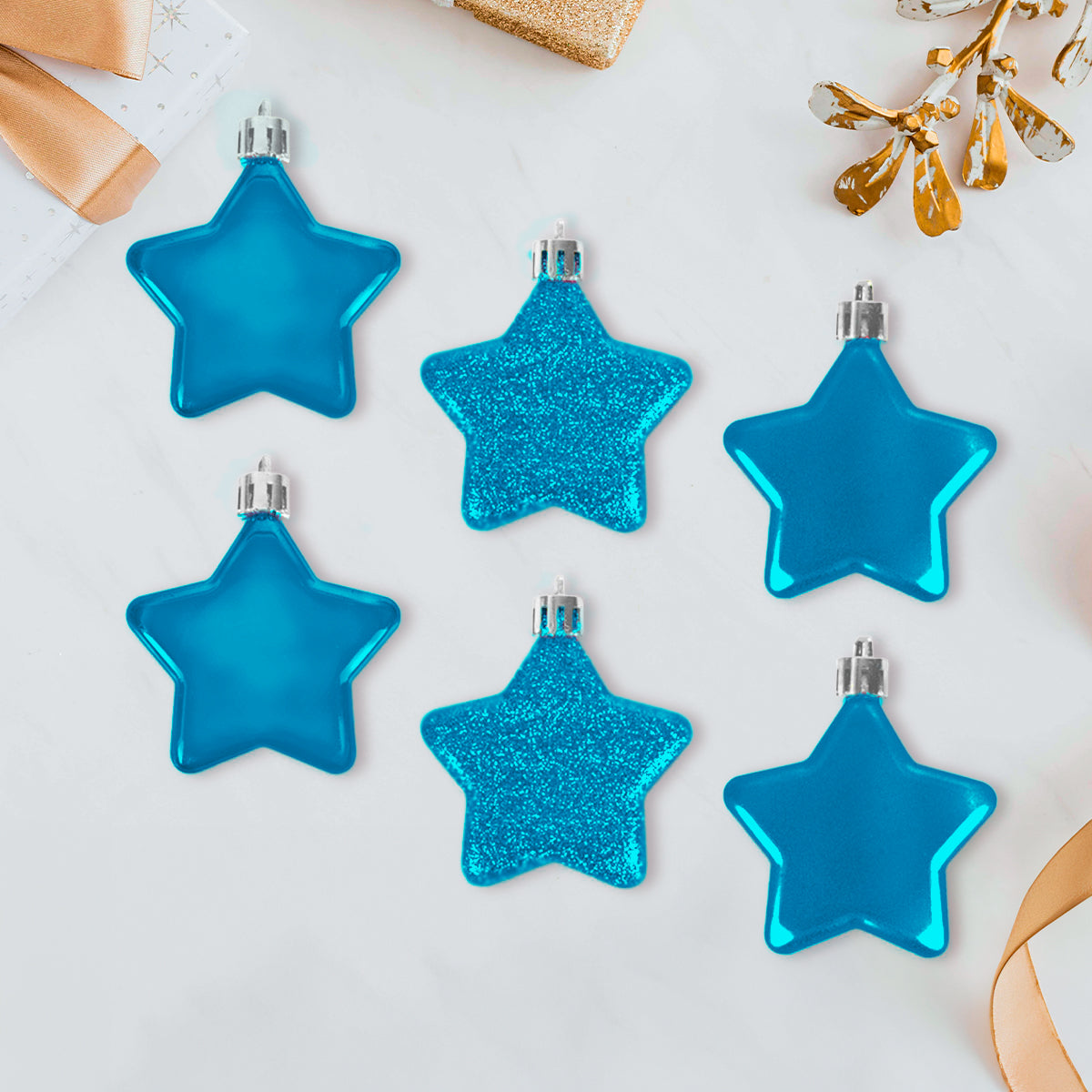 Set de Mini Estrellas, 6 pzas, Color Azul