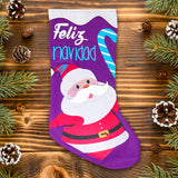 Bota Navideña color Morado, "Feliz Navidad"