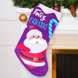 Bota Navideña color Morado, "Feliz Navidad"